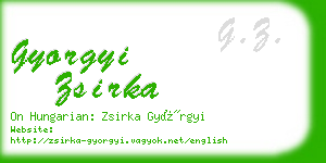 gyorgyi zsirka business card